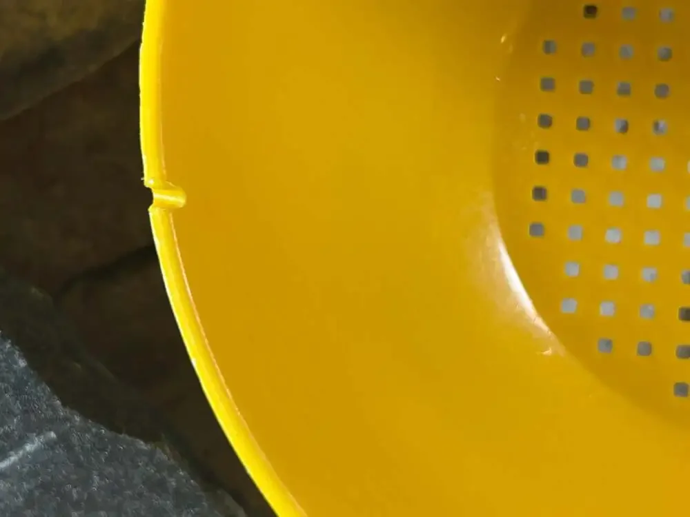Sun Gold Tupperware Yellow strainer with handle READ